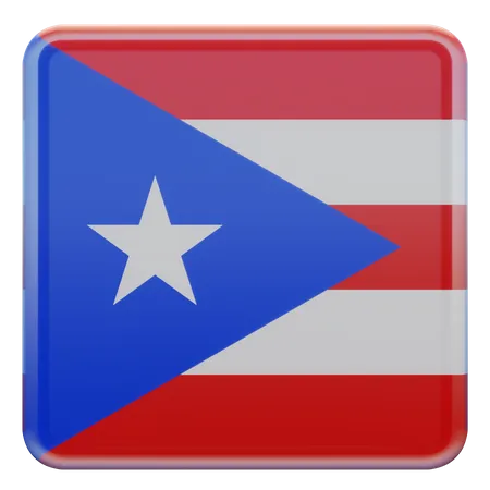 Puerto Rico Square Flag  3D Icon