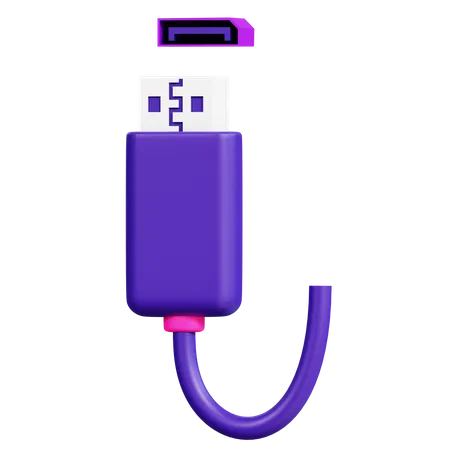 Puerto USB  3D Icon