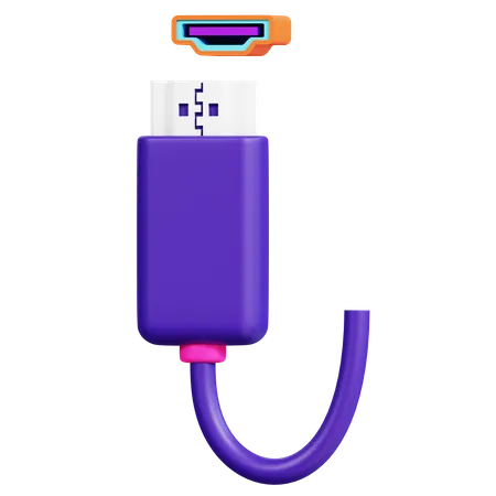 Puerto USB  3D Icon