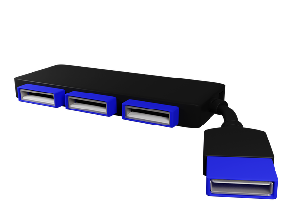 Puertos usb  3D Illustration