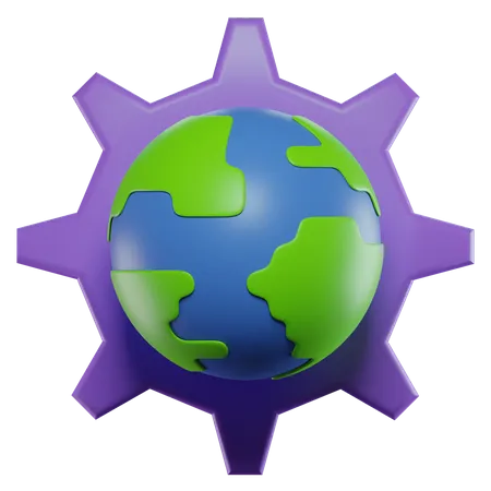 Configuración de la tierra  3D Icon