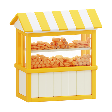 Puesto de comida frita  3D Icon