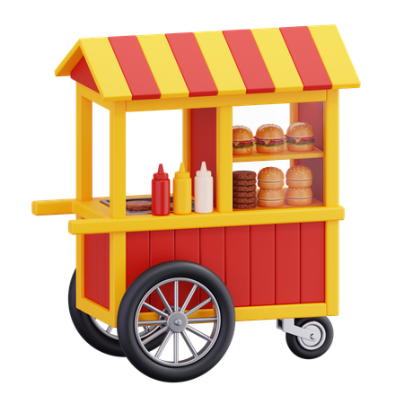 Puesto de hamburguesas  3D Icon