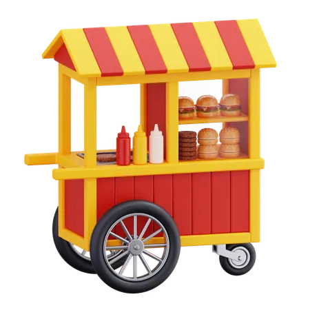 Puesto de hamburguesas  3D Icon