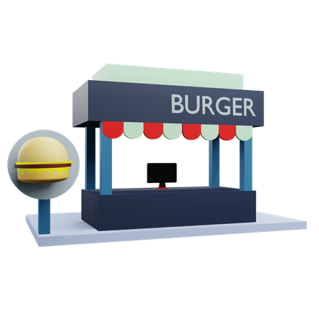 Puesto de hamburguesas  3D Icon