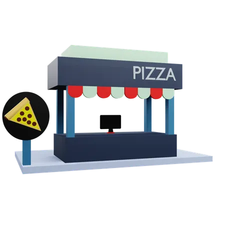 Puesto de pizza  3D Icon