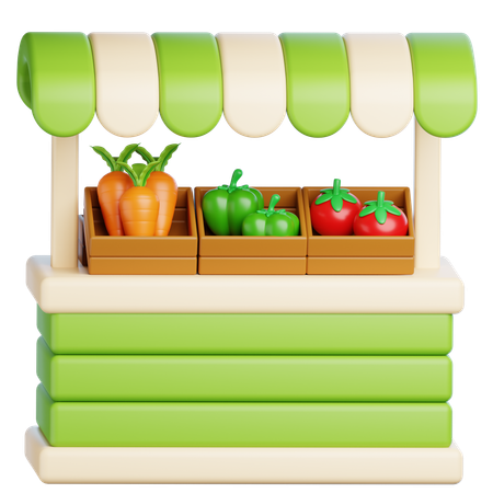 Puesto de verduras  3D Icon