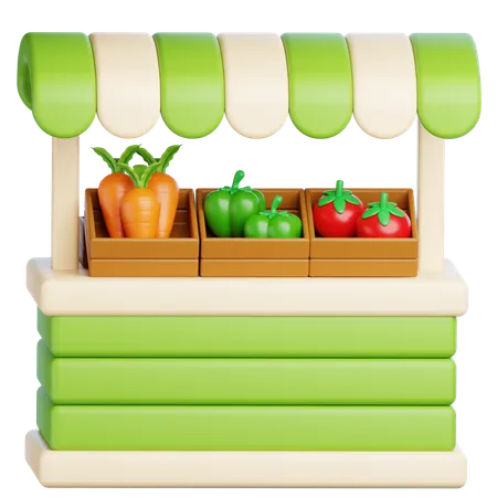 Puesto de verduras  3D Icon