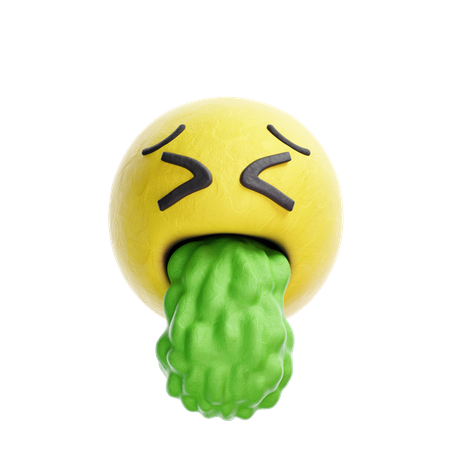 Puke Emoji 3D Illustration