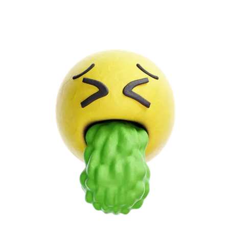 Puke Emoji 3D Illustration