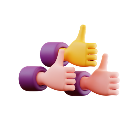 Pulgar arriba  3D Illustration