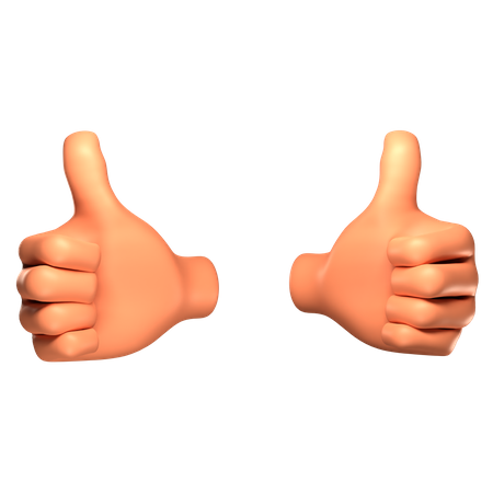 Pulgares arriba gesto de la mano  3D Icon