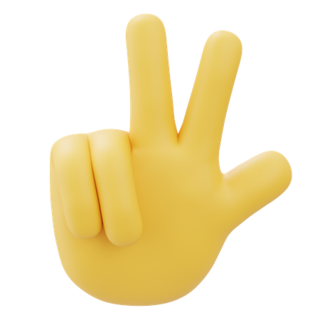 Gesto con la mano haciendo el signo de la paz con el pulgar hacia arriba  3D Icon