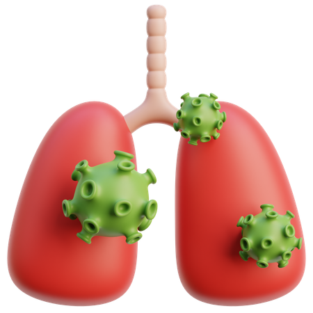 Pulmones infectados por virus  3D Icon