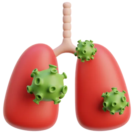 Pulmones infectados por virus  3D Icon