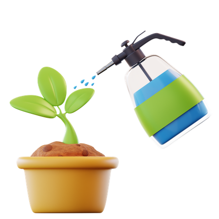Pulvérisation d'eau sur une plante  3D Icon
