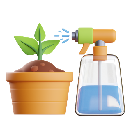 Pulvérisation d'eau sur une plante  3D Icon