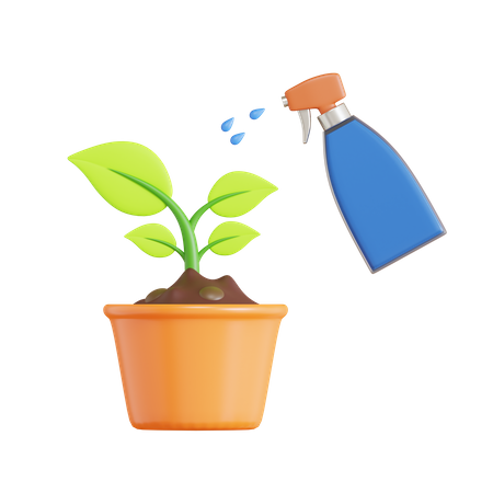Pulvérisation d'eau sur une plante  3D Icon