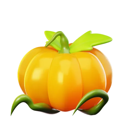 3 D Icon Fresh Pumpkin On Transparent Background 3D Icon