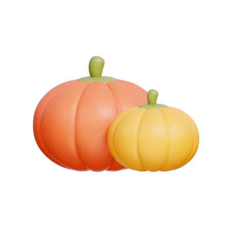 3 D Pumpkin Autumn Celebration Elements Fall Season 3D Icon