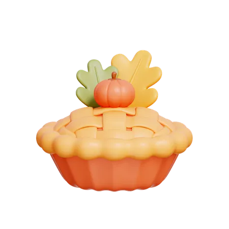 3 D Pumpkin Pie Autumn Celebration Elements Fall Season 3D Icon