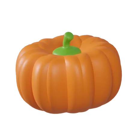 Food Cartoon 3 D Object Food Vegetable Pumpkin 3D Icon