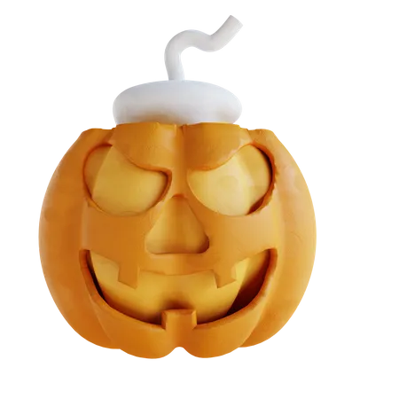 3 D Illustration Pumpkin And Candles 3D Icon