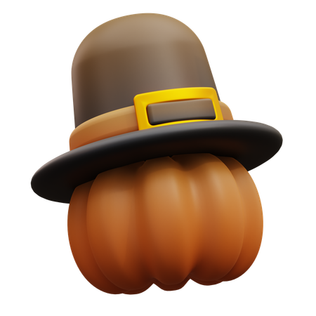 Pumpkin And Hat  3D Icon