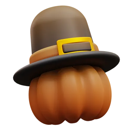 Pumpkin And Hat  3D Icon