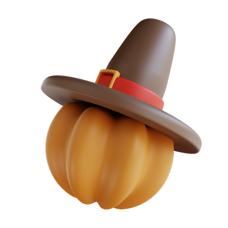 Pumpkin And Hat  3D Icon