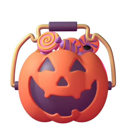 Pumpkin Basket  3D Icon