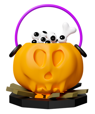 Pumpkin Basket  3D Icon