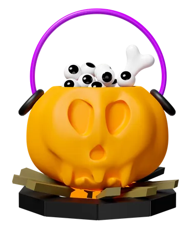 Pumpkin Basket  3D Icon