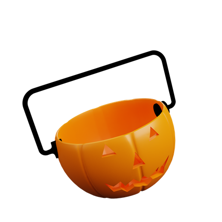 Pumpkin Basket 3D Illustration