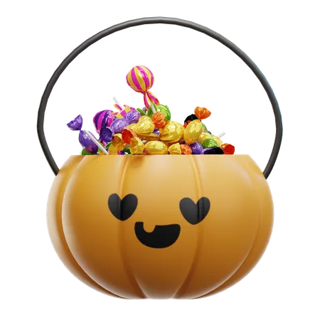Pumpkin Basket 3D Icon