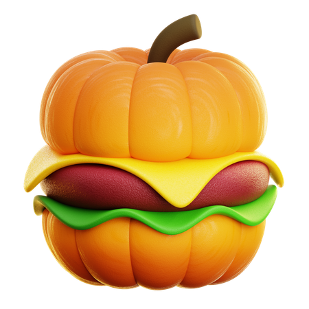 Pumpkin Burger  3D Icon