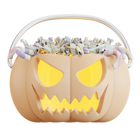 Pumpkin Candy Bucket  3D Icon