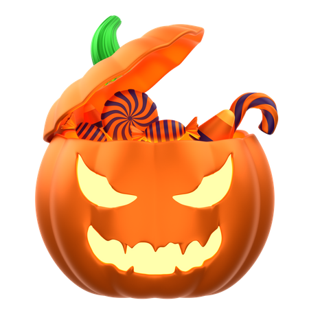 Pumpkin Candy Pot  3D Icon