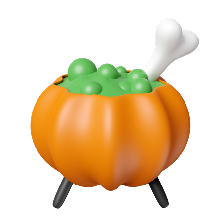 Pumpkin Cauldron  3D Icon