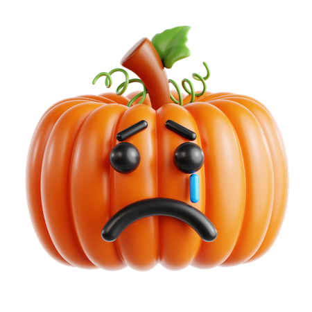 Pumpkin Crying  3D Icon