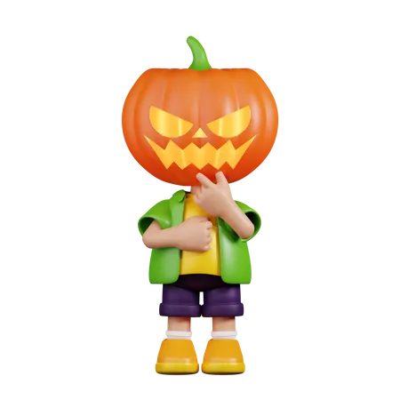 Pumpkin Curious  3D Illustration