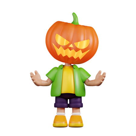 Pumpkin Doing The No Idea  3D Illustration