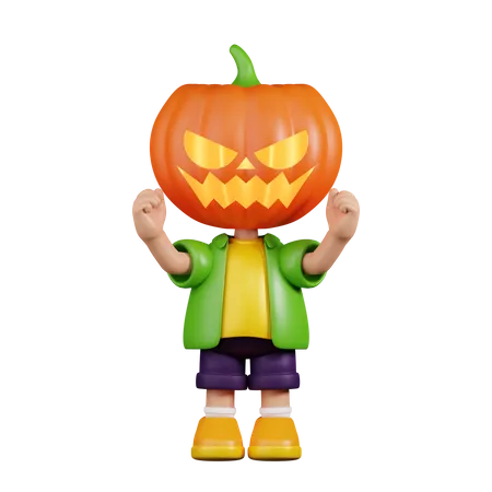 Pumpkin Excited  3D Illustration