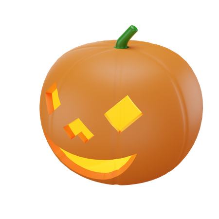 Pumpkin Face  3D Illustration