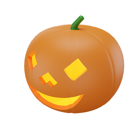 Pumpkin Face 3D Illustration