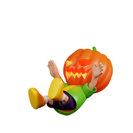 Pumpkin Falling  3D Illustration
