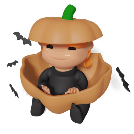 Pumpkin Girl  3D Icon