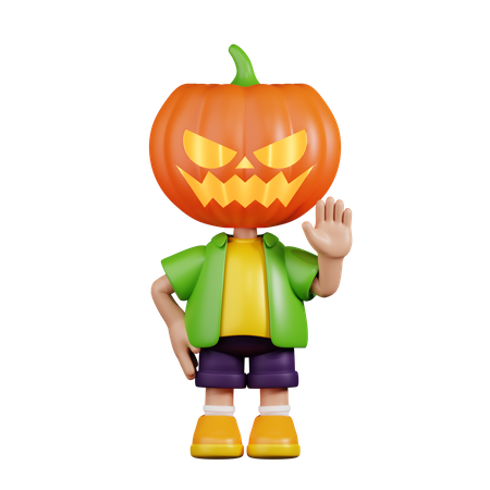 Pumpkin Hands Up  3D Icon