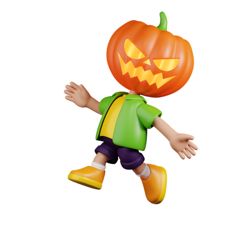 Pumpkin Happy Jumping  3D Icon