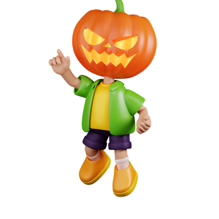 Pumpkin Happy Jumping Pose  3D Icon